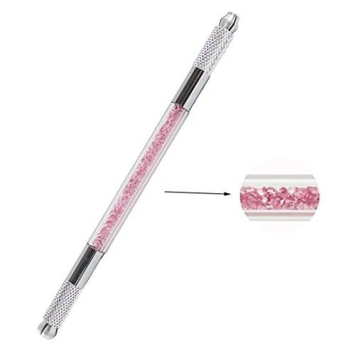 Xiaoyu 3 in 1 Crystal Multifunction Manual Tattoo Permanent Makeup Eyebrow Pen Microblading Pen - Pink
