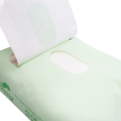 Bluna Facial Make-Up Cleansing Tissue for All Skin Types, Aloe Vera, 30ct per pack (2 PACK)