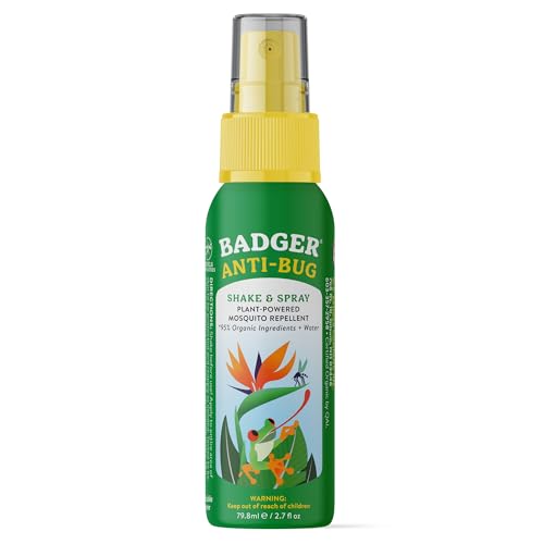 Badger All Natural Bug Spray - Family Friendly Mosquito Repellent, 2.7 fl oz