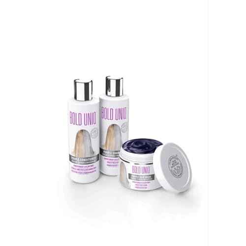 Purple Shampoo, Conditioner & Mask Trio Gift Set. Removes Brassy Yellow Tones. Lightens Blonde, Platinum, Ash, Silver & Grays. Paraben & Sulfate Free. PETA Approved Cruelty-free and 100% Vegan.