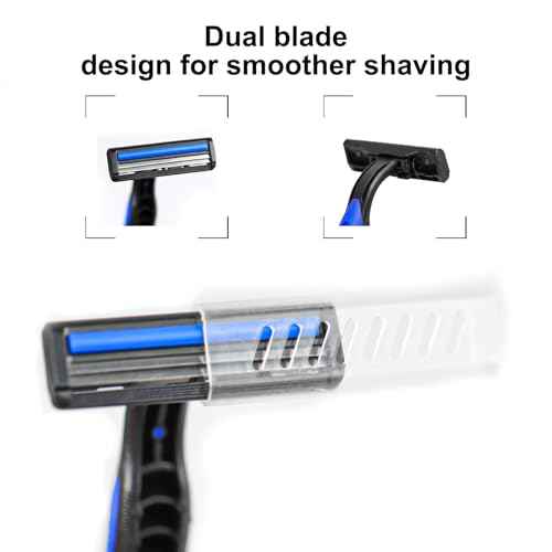 Shaving Razor Set, Disposable Individually Wrapped Manual Twin Blade Razors in Bulk Smooth Shaving Razors with Mini Shaving Cream Toiletries for Hotel Charity Camping Travel Homeless 1oz (Pack of 60)