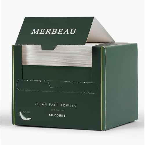 Clean Facial Towels for Sensitive Skin, 100% USDA Biobased Face Towels, 50 Count, Ultra Soft, Makeup Remover Dry Wipes, Viscose