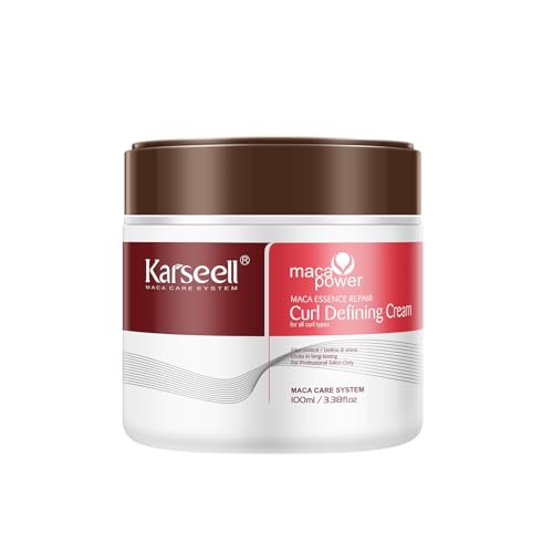 Karseell Curl Defining Cream 3.38 Fl Oz - Leave-In Styling for Curly & Frizzy Hair