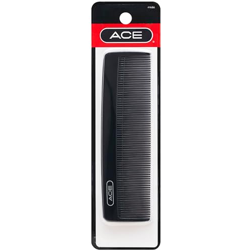 Goody Ace Classic Bobby Pocket Comb - 5 Inch Fine Teeth for All Hair Types, Black