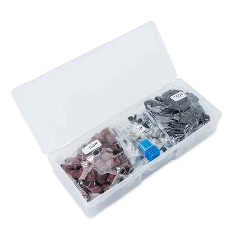 Delanie 300 Pcs #80#180#240 Sanding Bands for Electric Nail Drill Machines with Mandrel Bit, Professional Manicure Nail Salon Supplies, Fine Medium Coarse Grit