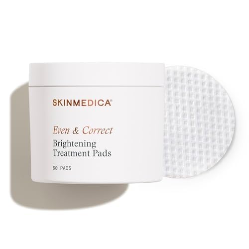 SkinMedica Even & Correct Brightening Treatment Pads For Face Exfoliating, 10% Glycolic Acid Pads That Are Retinol-Free, Alcohol-Free and Hydroquinone-Free, 60 Ct