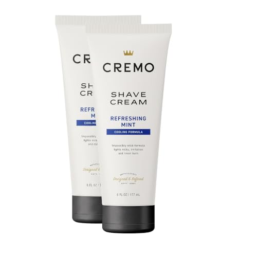 Cremo Cooling Shave Cream 6 oz each (Pack of 2) – Cooling Peppermint & Menthol for Men