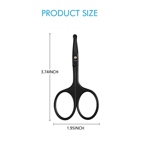 LIVINGO 3.75" Nose Hair Scissors - Curved Safety Blades