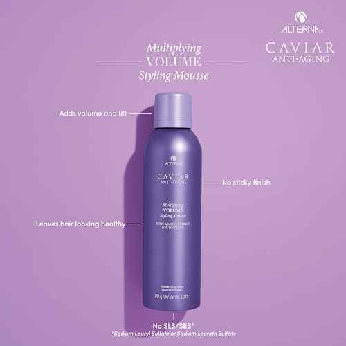 Alterna Haircare CAVIAR Anti-Aging Multiplying Volume Styling Mousse, 8.2 Fl Oz | For Fine, Thin Hair | Medium Hold | Create Instant Volume and Thickness | Sulfate Free