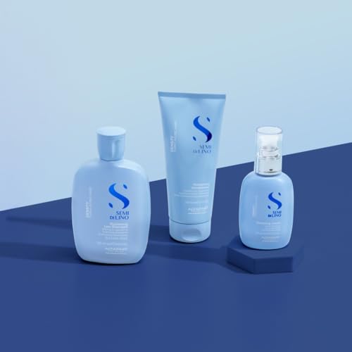 Alfaparf Milano Semi di Lino Density Gift Set for Thin and Aging Hair - Thickening Shampoo, Conditioner and Leave-In Volumizing Cream - Sulfate Free