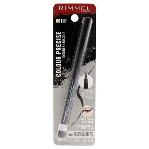 Rimmel London Color Precise Eyeliner - 001 Black Eyeliner Women 0.03 oz