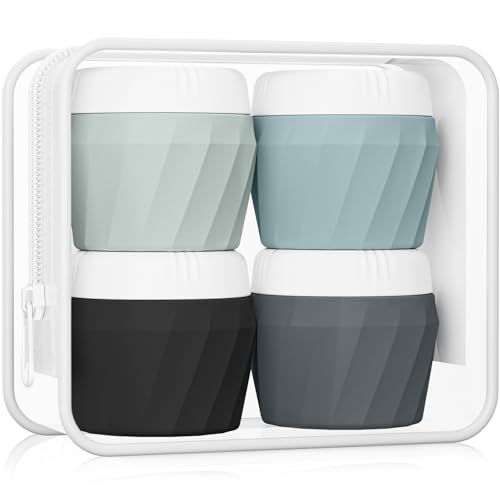 Silevoler Travel Containers for Toiletries - 4 Pack Silicone Jars