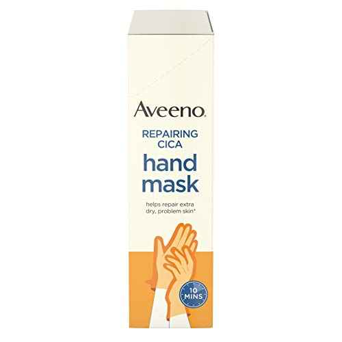 Aveeno Repairing Cica Hand Mask With Prebiotic Oat and Shea Butter, 6 Count