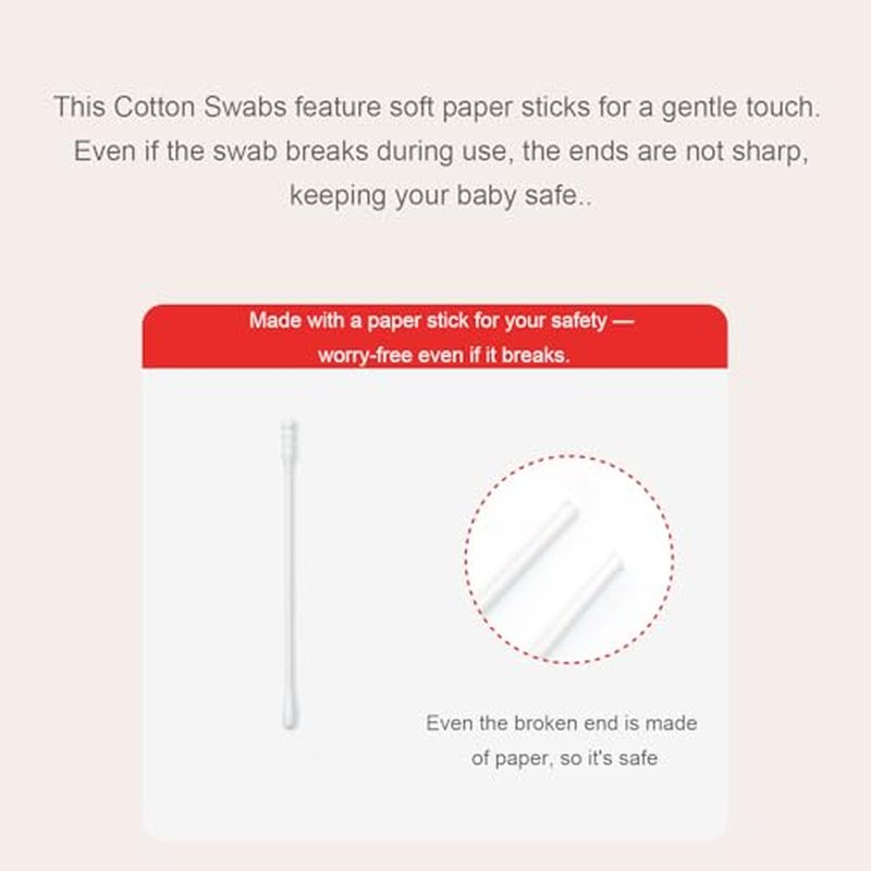 210 Cotton Swabs – 100% Pure Gentle Double Tipped for Babies