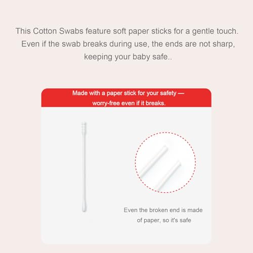 Cotton Swabs 210 pcs – 100% Pure Cotton, Double-Tipped, Paper Stick, Hygienic One-Touch Container