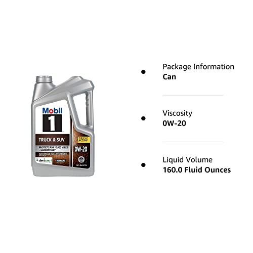 Mobil 1 Truck & SUV Full Synthetic Motor Oil 0W-20, 5 Quart