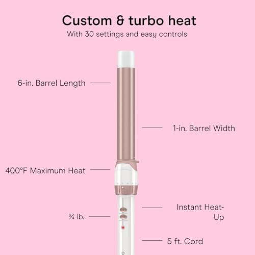 Conair 1" Clamp-Free Curling Iron, Double-Ceramic, 400°F