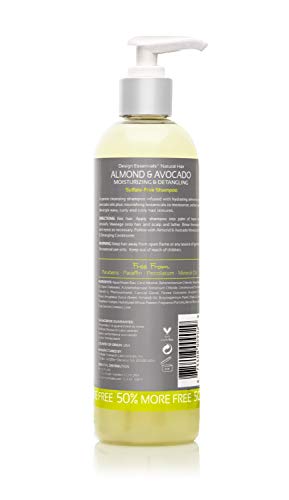 Design Essentials Natural Almond & Avocado Moisturizing & Detangling Sulfate-Free Shampoo, 12 Ounce