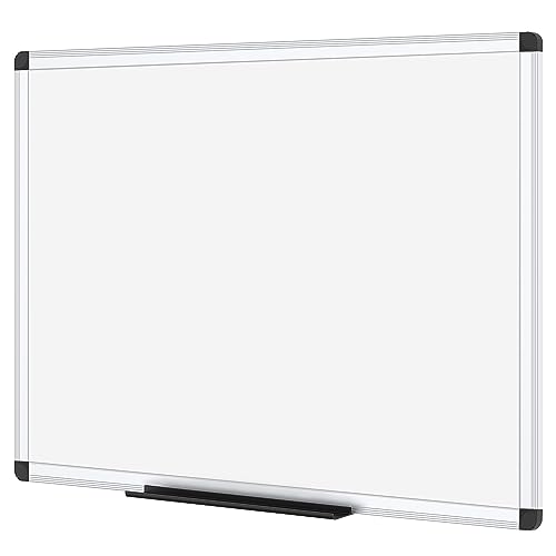 VIZ-PRO Magnetic Whiteboard/Dry Erase Board, 48 X 36 Inches, Silver Aluminium Frame