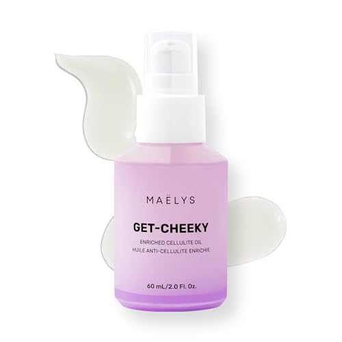 MA?LYS GET-CHEEKY Body Oil for Women - Cellulite Massage Oil with Shea Butter & Vitamin E - Skin Oil for Massage Therapy & After Shower Use - Helps Reduce the Look of Dimpled Skin (2 Fl Oz)