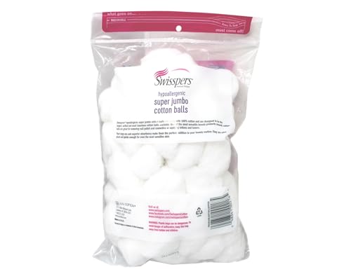 Swisspers Jumbo Plus Size 100% Cotton Balls - 70 Count (Pack of 5)