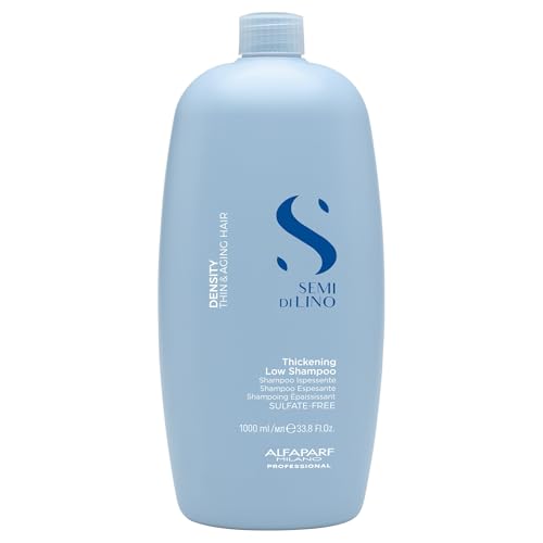 Alfaparf Milano Semi Di Lino Density Shampoo - Sulfate-Free Hair Thickening Formula - Gentle Cleanser with Filler Complex - Protects & Hydrates for Long-Lasting Color (33.8 Fl Oz)