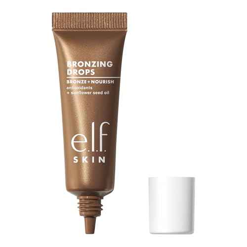 e.l.f. SKIN Bronzing Drops Mini, Liquid Bronzer For Face & Skin, Creates A Sun-Kissed Glow, Infused With Vitamin E, Vegan & Cruelty-Free, Pure Gold