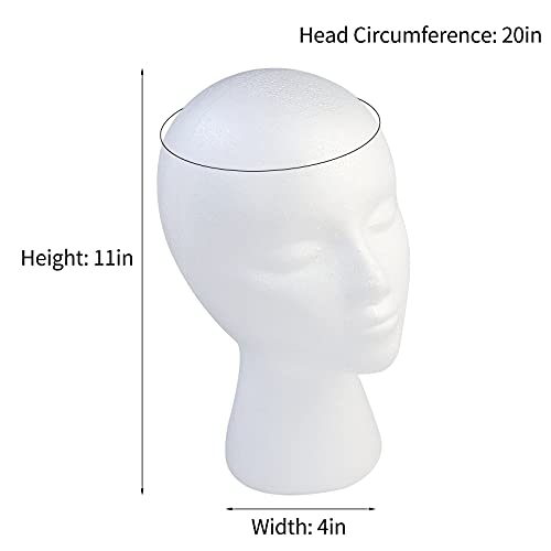 BALABALA 3-Pack Mannequin Heads - Foam Wig Stand with Long Neck
