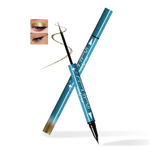 Dual-End Eyeliner Pencil - Gold Shimmer & Black Liquid