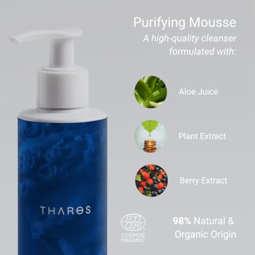THAROS Men¡¯s Face Wash & Daily Facial Cleanser, Prevents Breakouts, Natural Anti-Aging Face Wash for Men, 6.4 fl.oz, Vegan, For Oily & Acne-Prone Skin