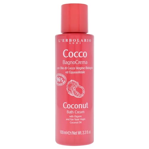 L¡¯Erbolario Coconut Bath Cream - Coconut Body Wash with Hydrating Glycerine - Nourishing and Balancing Skin Care - Paraben and Sulfate Free - 3.3 oz