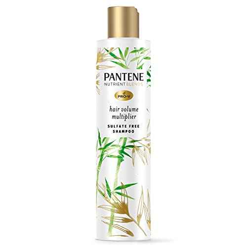 Pantene Sulfate Free Shampoo, Volumizing shampoo for fine or flat hair with Bamboo, Color Safe, 9.6 oz