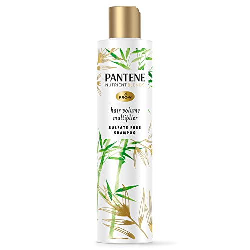 Pantene Sulfate Free Shampoo, Volumizing shampoo for fine or flat hair with Bamboo, Color Safe, 9.6 oz