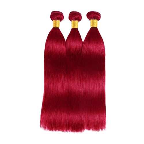 Red Virgin Hair Bundles - Straight Brazilian Remy Hair 3 Pack