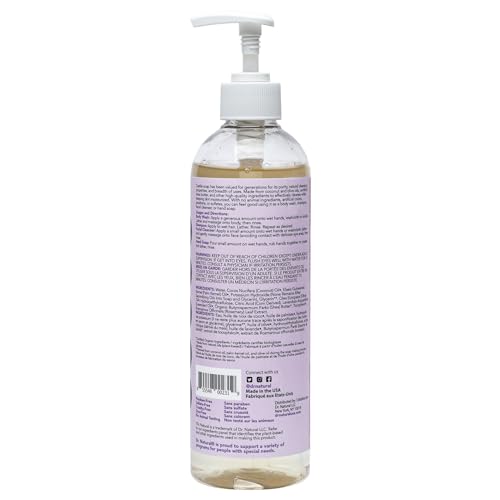 Dr. Natural Castile Liquid Soap, Lavender, 16 oz - Plant-Based - Made with Organic Shea Butter - Rich in Coconut and Olive Oils - Sulfate and Paraben-Free, Cruelty-Free - Multi-Purpose Soap