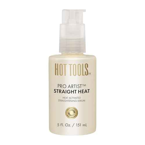 HOT TOOLS Heat Protectant Straightening Serum | Hair Straightener, Reduces Frizz, and Speeds Up Styling | Protects Hair from Heat Damage without Use of Silicones