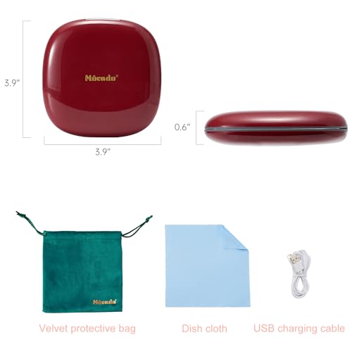 Mocado 4-Inch Compact Mirror with Light | 1x/10x Magnifying, Rechargeable