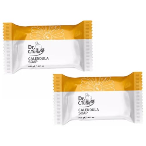 FARMASi Dr. C. Tuna 2 PACK Calendula Soap Bar, Calendula Oil and Chamomile Extract Formula for Face Body and Hands, Gentle Cleansing Bar, Hydrating Skin Care, Vegan, Paraben & SLS Free, 4.41 oz Each