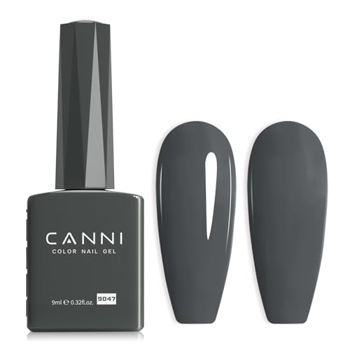 CANNI Dark Grey Gel Nail Polish High Gloss Soak Off UV French Manicure