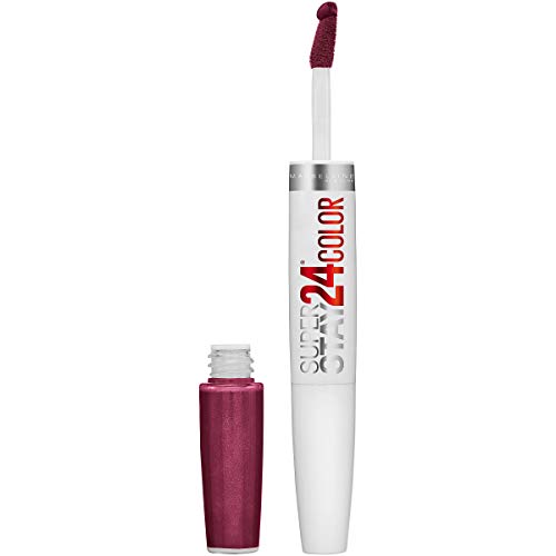 Maybelline Super Stay 24, 2-Step Liquid Lipstick Makeup, Long Lasting Highly Pigmented Color with Moisturizing Balm, Always Heather, Magenta, 1 Count