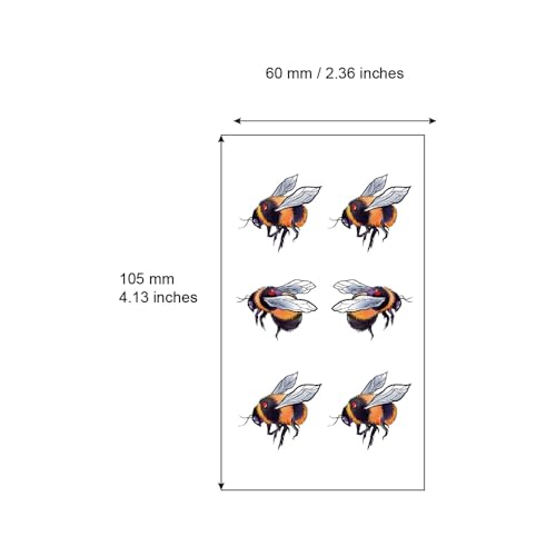 Bee Insect Temporary Tattoo Sticker Waterproof Ladybug Men Women Party Favor Hand Arm Shoulders 10.5X6cm Set of 24 (SF257)