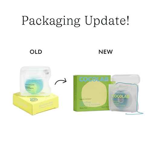 Cocolab Woven Dental Floss, Dentist-Designed Oral Care, Coconut Scent, Waxed, Expanding, Vegan, Kid-Friendly String Floss with Coconut Oil, 1 Spool (33 yd)