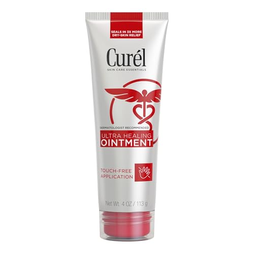 Curel Ultra Healing Ointment, Healing Ointment with Touch Free Applicator, Body and Face Moisturizer for Women and Men, 4 Oz