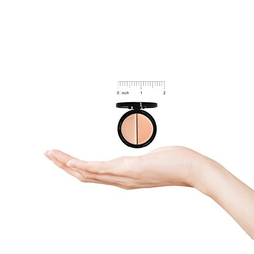 EVE PEARL Dual Salmon Concealer Full Coverage Under Eye Concealer Smooth Skin Treatment Brighten Makeup Hydrate Skincare (Tan)