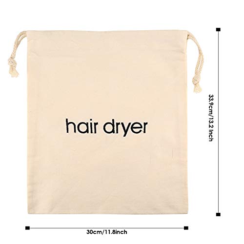 ERKXD Hair Dryer Bags Drawstring Bag Container Hairdryer Bag for travel bathroom (Black)