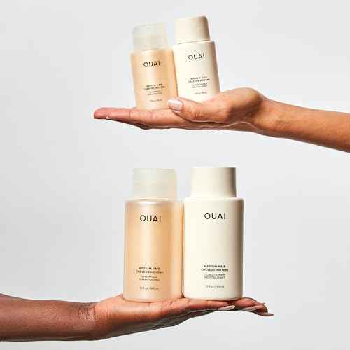 OUAI Medium Conditioner Travel Size - Hydrating Hair Conditioner with Coconut Oil, Babassu Oil, and Keratin - Strengthens, Repairs and Adds Shine - Paraben and Phthalate Free Hair Care Products (3 Oz)