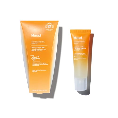 Murad Multi-Vitamin Clear Coat Sunscreen SPF 50 ? Lightweight Broad-Spectrum SPF with Vitamins C-F, Bio-Fermented Clary Sage, and Chia Seed Nourishes Skin with No White Cast ? 1.7 Fl Oz