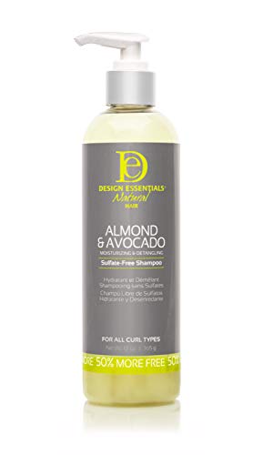 Design Essentials Natural Almond & Avocado Moisturizing & Detangling Sulfate-Free Shampoo, 12 Ounce