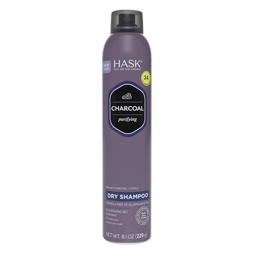 HASK Charcoal Purifying Dry Shampoo ? Absorbs Oil, Purifies & Detoxifies Hair, Extends Time Between Washes, No Sulfates or Parabens, Cruelty-Free ? 8.1oz