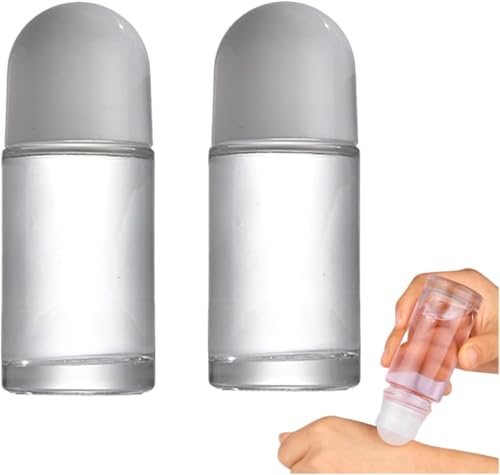 Glass Refillable Roller Bottles 50ML with Leak-Proof Plastic Ball - Essential Oil Containers